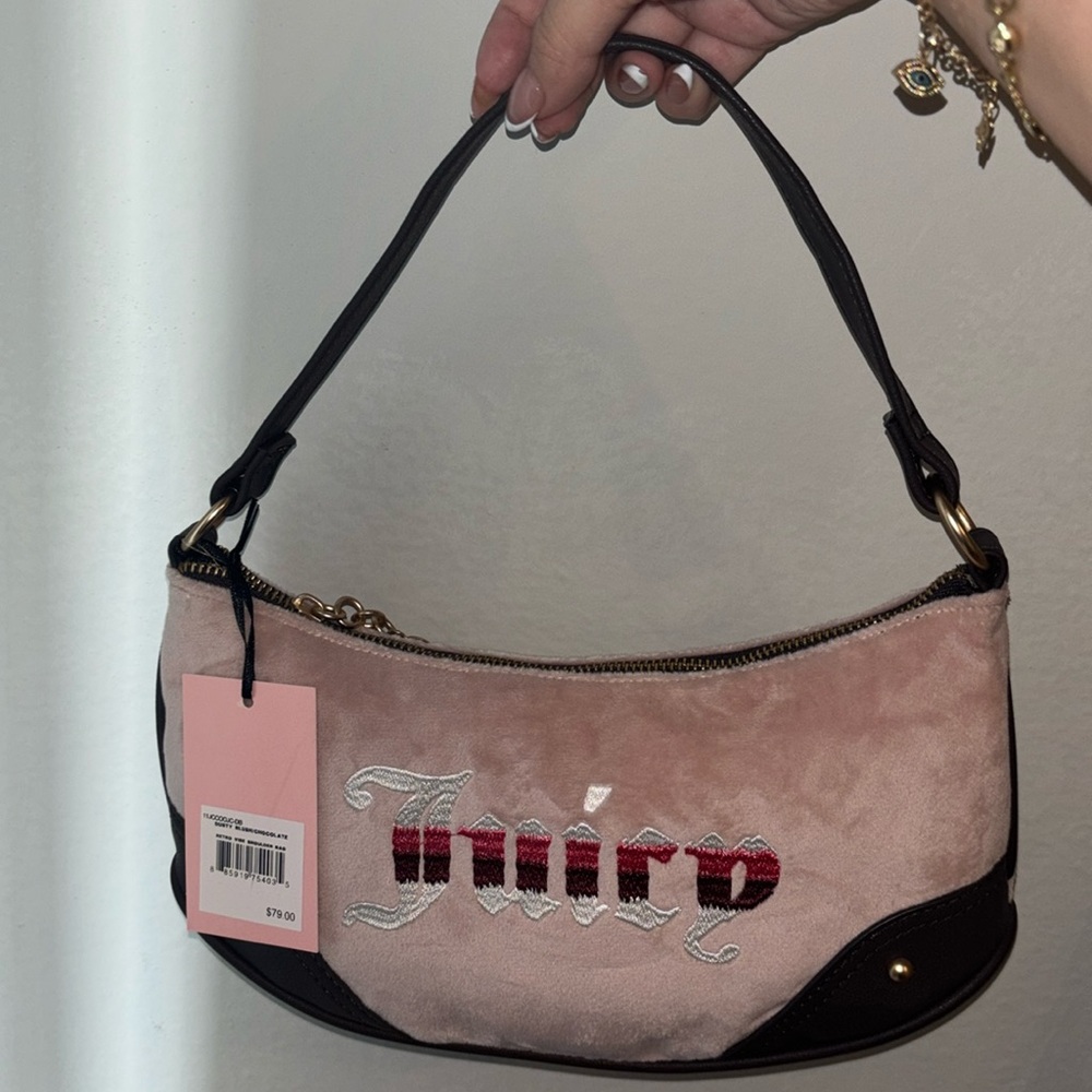 New Juicy Couture dusty blush/chocolate shoulder bag